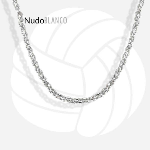 14k gold Woven Chain with Diamond-Cut Details