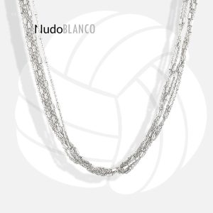 14k Gold Chain with 5 Rows and Diamond-Cut Detailing