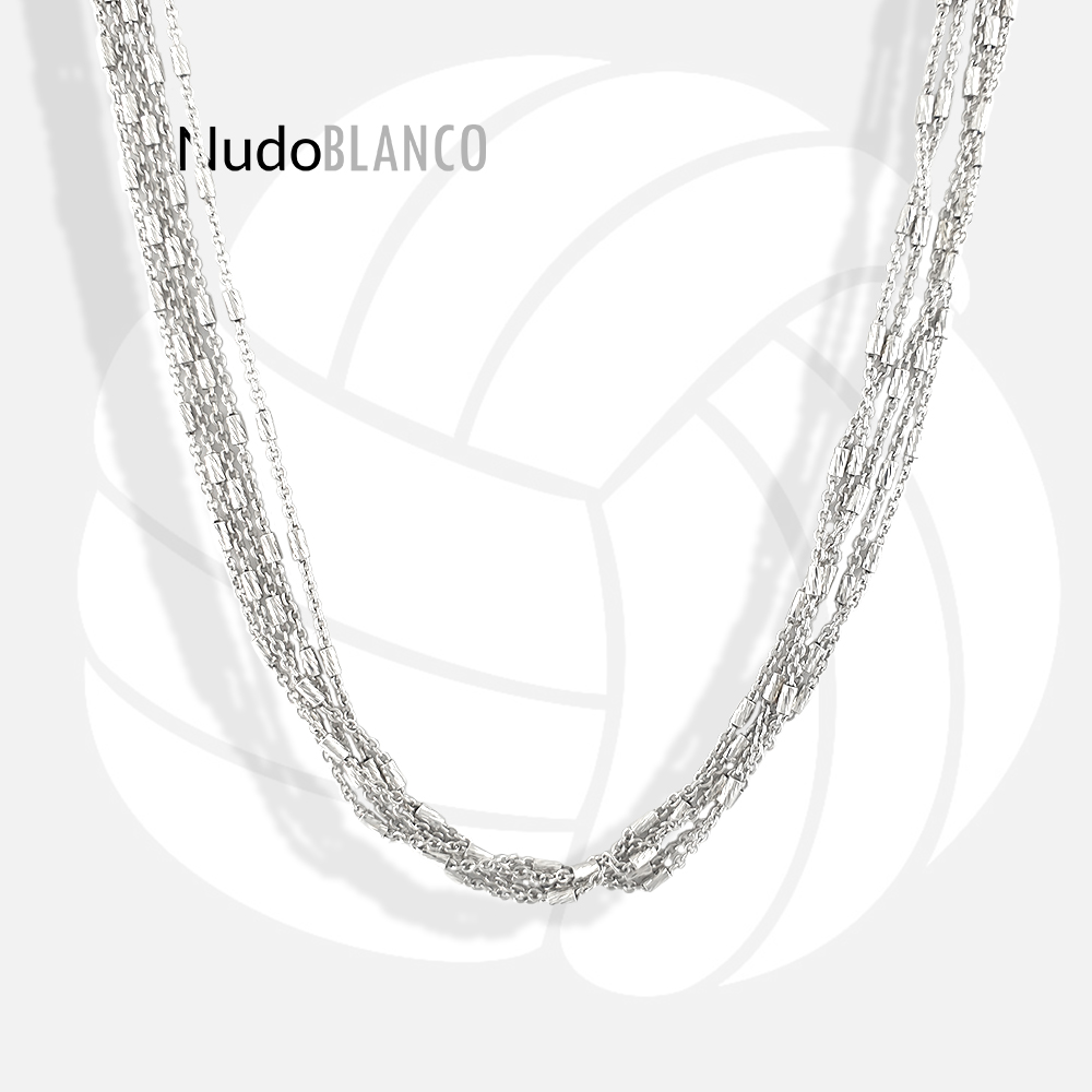 14k Gold Chain with 5 Rows and Diamond-Cut Detailing