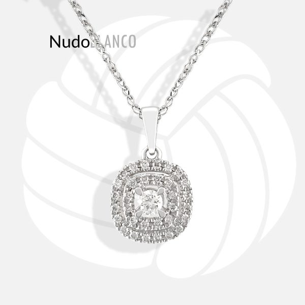 14k gold Two Row Diamond Pendant and Chain