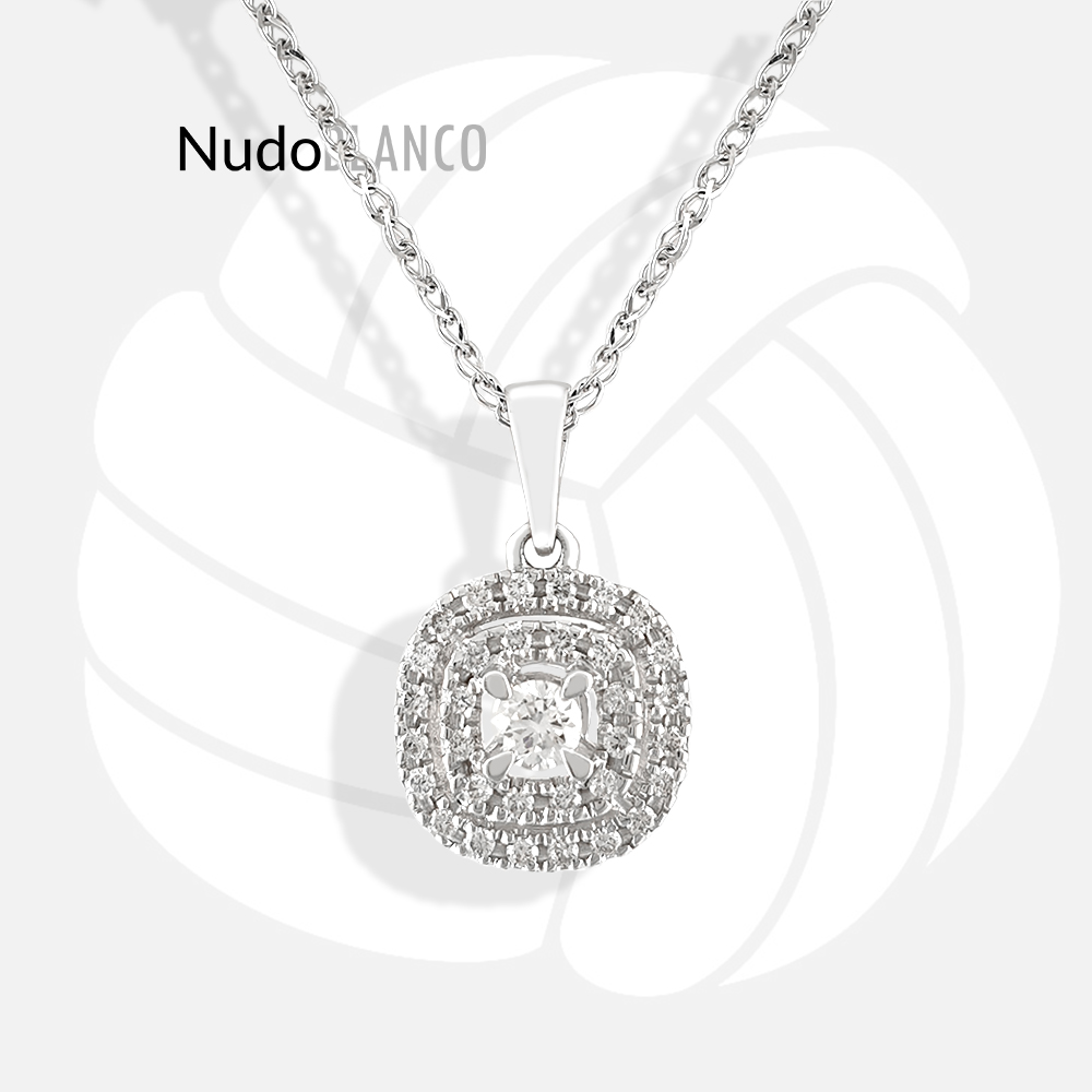 14k gold Two Row Diamond Pendant and Chain