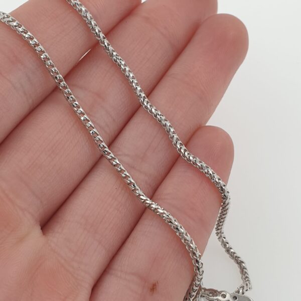 Chain and Cross Ellipses 14k gold with Natural 1.49ct Sapphire and 0.86ct Diamonds - Image 6