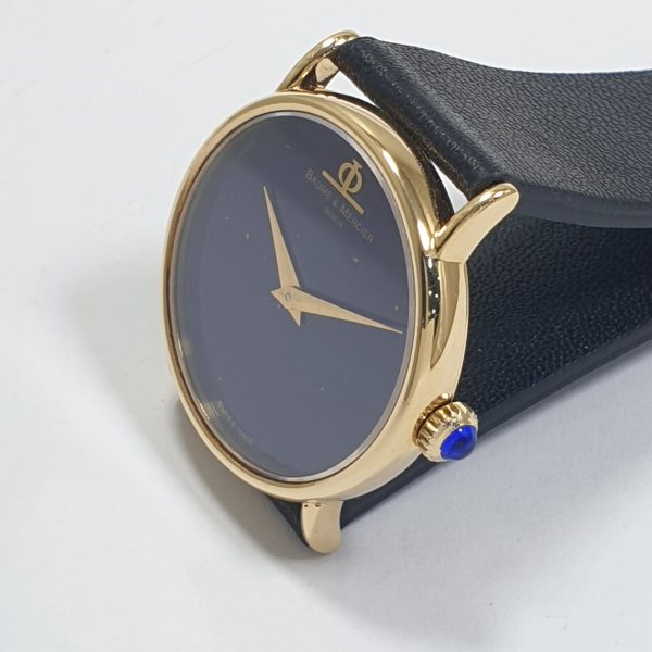 Baume & Mercier Lady Watch 18K Gold Genuine Lapis Lazuli Dial - Image 3