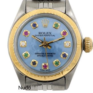 Lady Rolex 26Mm Two Tone Stell Oyster Perpetual 6619