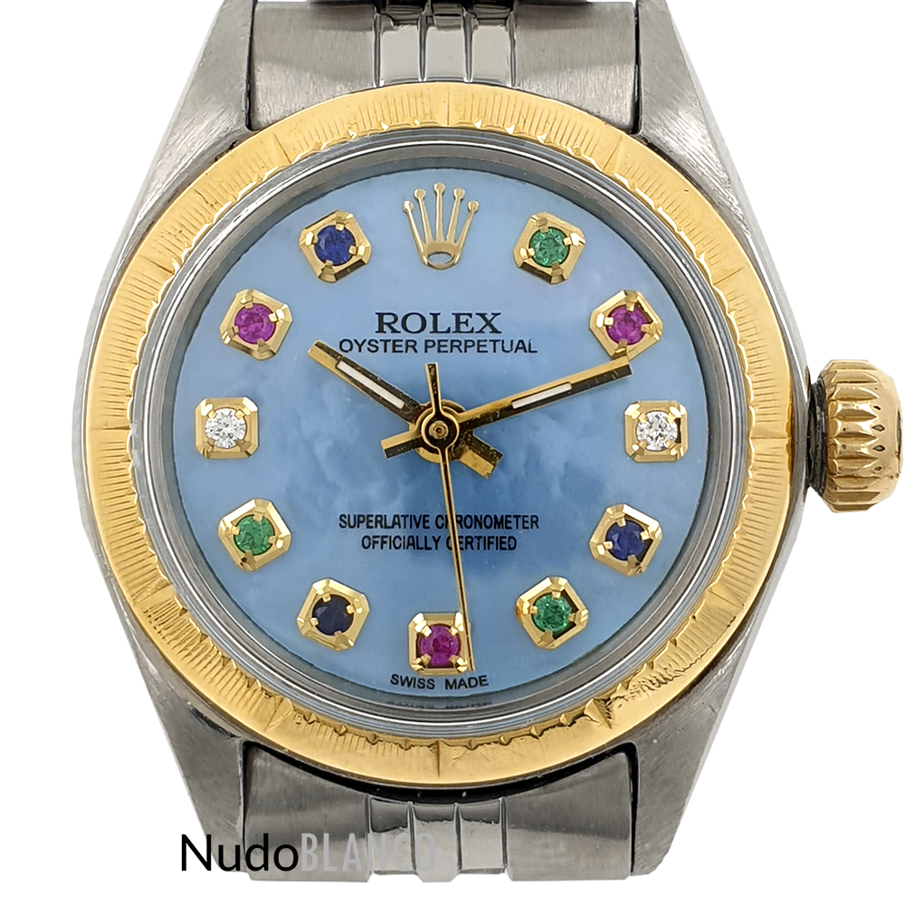 Lady Rolex 26Mm Two Tone Stell Oyster Perpetual 6619