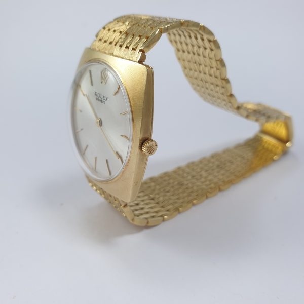 Vintage Rolex Geneve Watch 18K Yellow Gold 71.9g Unisex Manual Wind Circa 1965 - Image 4