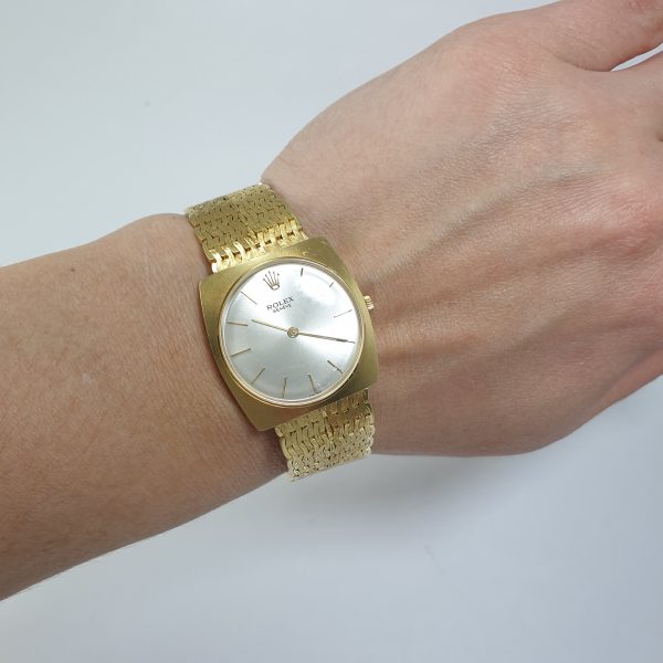 Vintage Rolex Geneve Watch 18K Yellow Gold 71.9g Unisex Manual Wind Circa 1965 - Image 2