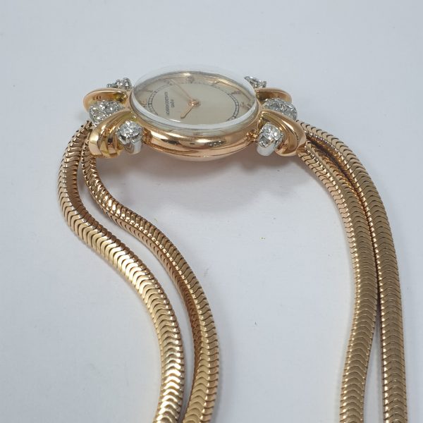 Vintage 18K Rose Gold Vacheron Constantin Lady Watch With Diamonds Circa 1950 - Image 6