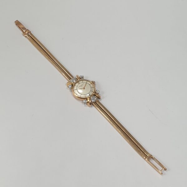 Vintage 18K Rose Gold Vacheron Constantin Lady Watch With Diamonds Circa 1950 - Image 8