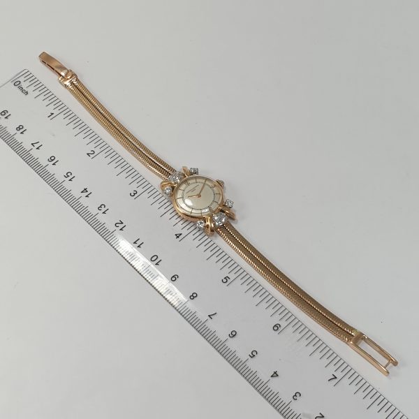 Vintage 18K Rose Gold Vacheron Constantin Lady Watch With Diamonds Circa 1950 - Image 11