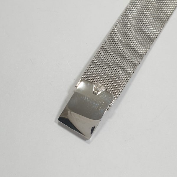 18K White Gold Vintage Lady Rolex Precision With Natural Diamonds Blue Dial - Image 11