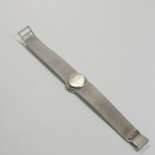 18K White Gold Vintage Lady Rolex Precision With Natural Diamonds Blue Dial - Image 5