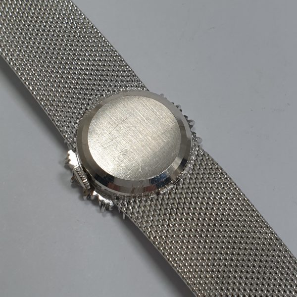 18K White Gold Vintage Lady Rolex Precision With Natural Diamonds Blue Dial - Image 9