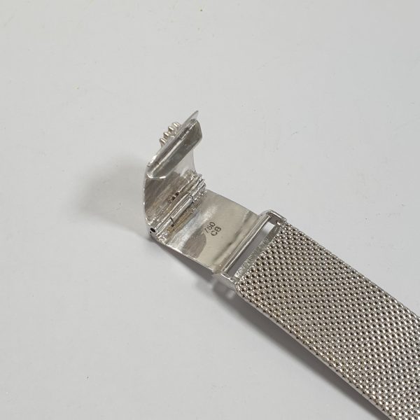 18K White Gold Vintage Lady Rolex Precision With Natural Diamonds Blue Dial - Image 10