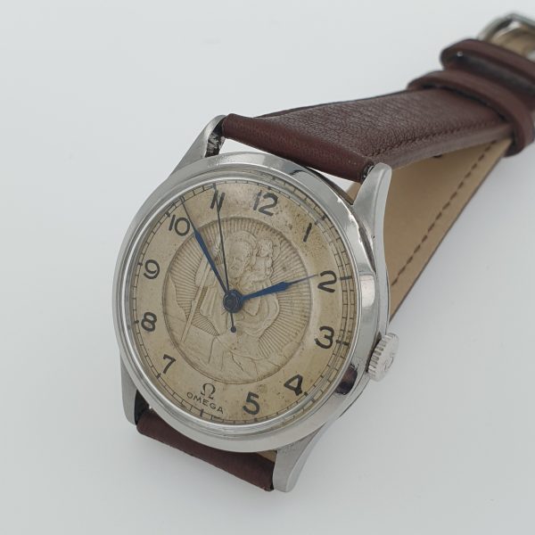 Rare Omega Manual Wind Saint Christopher Original Dial Circa 1940 - Image 3