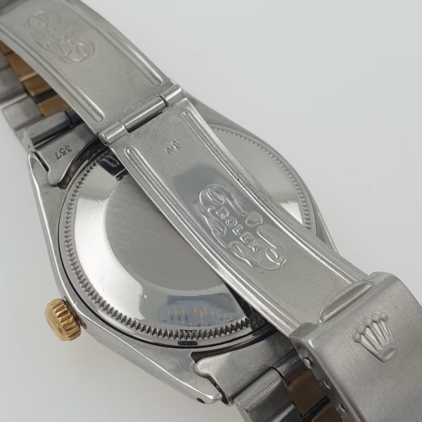 Rolex Oyster Perpetual 34mm 1002 Automatic Watch Two Tone Ice Blue Diamonds Dial - Image 7