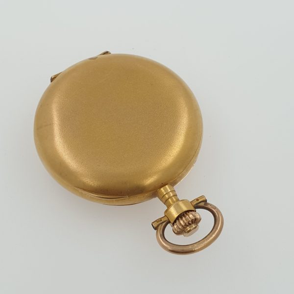 Antique Art Nouveau Lady Pocket Watch With Diamonds Solid Gold 18k C1910 - Image 10