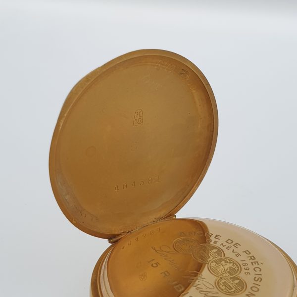 Antique Art Nouveau Lady Pocket Watch With Diamonds Solid Gold 18k C1910 - Image 7