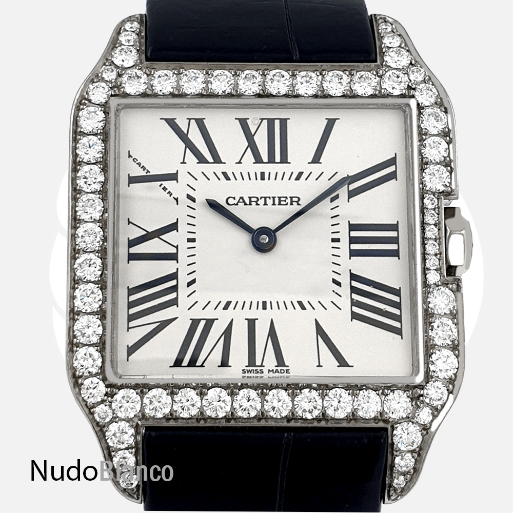 Genuine Lady Cartier Santos Dumont 18K Solid Gold Quartz Wristwatch