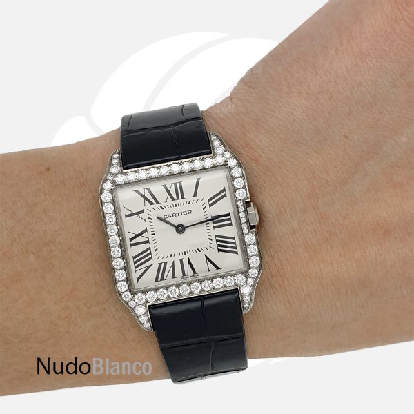 Genuine Lady Cartier Santos Dumont 18K Solid Gold Quartz Wristwatch - Image 2