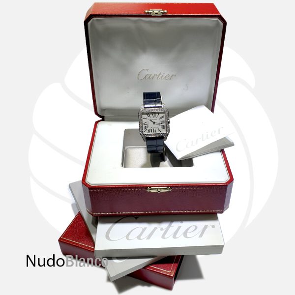 Genuine Lady Cartier Santos Dumont 18K Solid Gold Quartz Wristwatch - Image 5