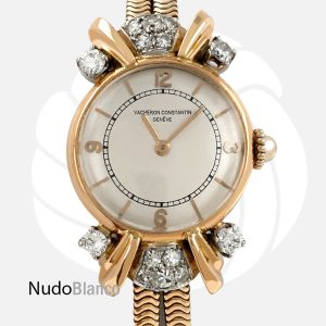 Vintage 18K Rose Gold Vacheron Constantin Lady Watch With Diamonds Circa 1950