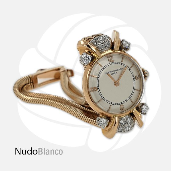 Vintage 18K Rose Gold Vacheron Constantin Lady Watch With Diamonds Circa 1950 - Image 2