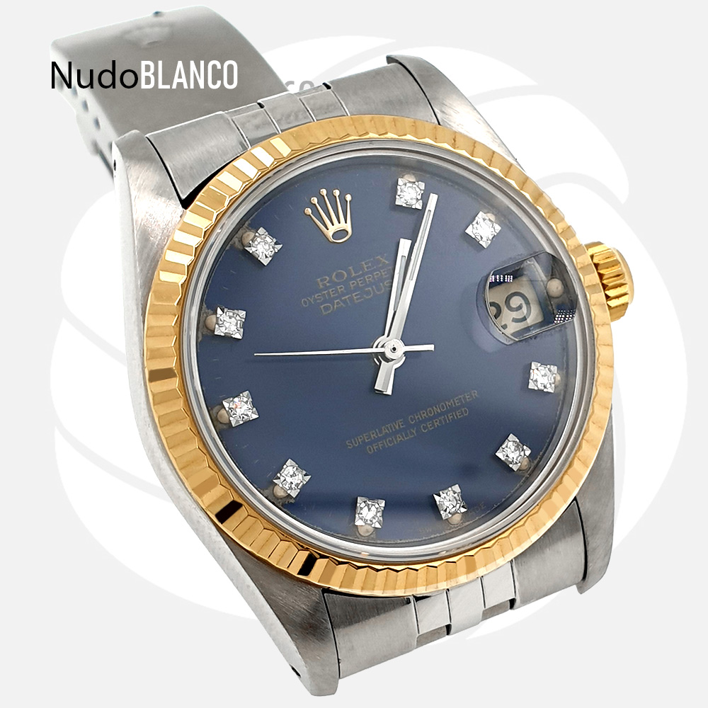 Lady Rolex 31mm Two Tone Stell Datejust Jubilee Band Fluted Bezel Factory Diamonds