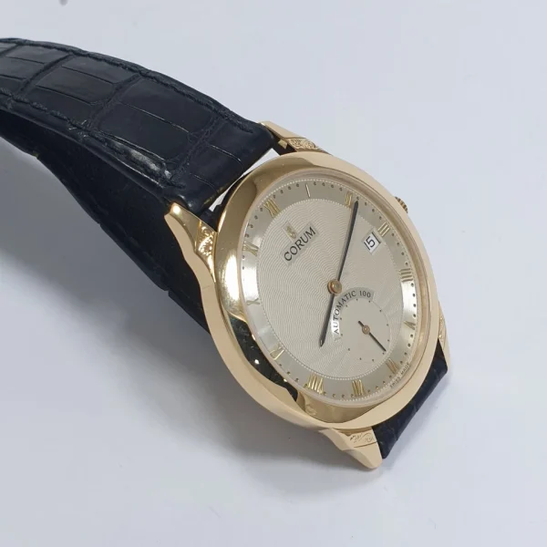 Genuine Corum 100 Man Automatic Watch 18K Solid Yellow Gold 36Mm Cal. 11.60 - Image 3