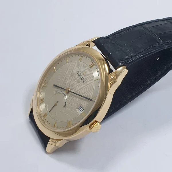 Genuine Corum 100 Man Automatic Watch 18K Solid Yellow Gold 36Mm Cal. 11.60 - Image 4