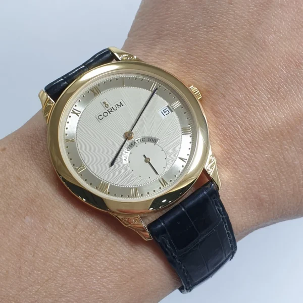 Genuine Corum 100 Man Automatic Watch 18K Solid Yellow Gold 36Mm Cal. 11.60 - Image 13
