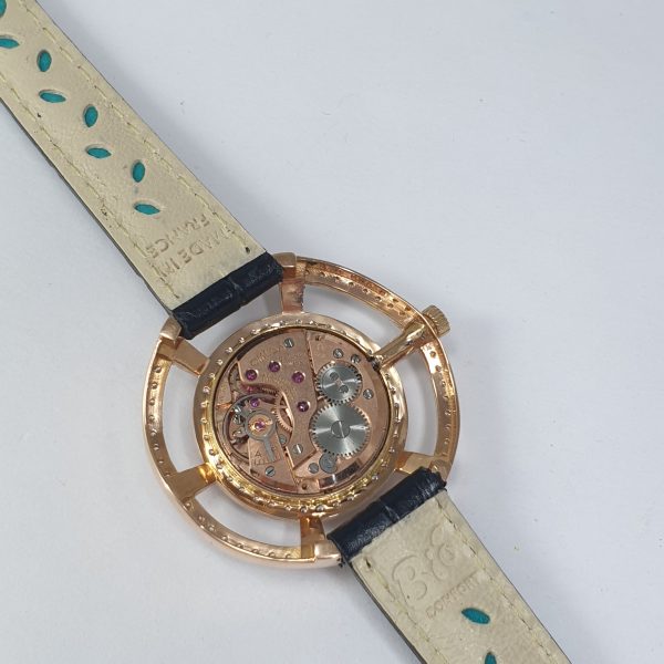 Beautiful Vintage Custom Omega Lady Gold Watch – 18K Gold with Natural Diamonds, Elegant and Unique Timepiece - Image 10