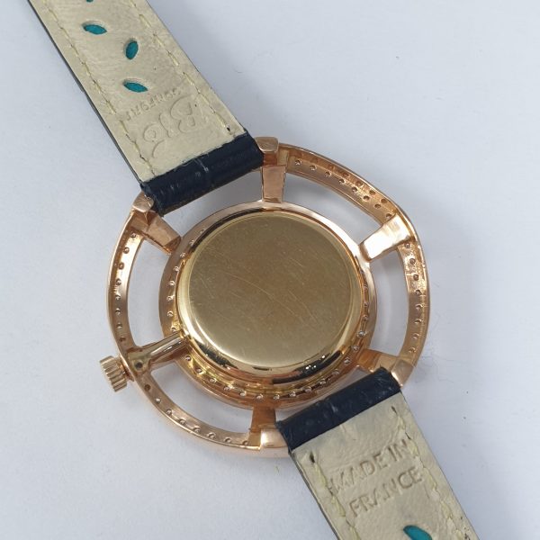 Beautiful Vintage Custom Omega Lady Gold Watch – 18K Gold with Natural Diamonds, Elegant and Unique Timepiece - Image 8