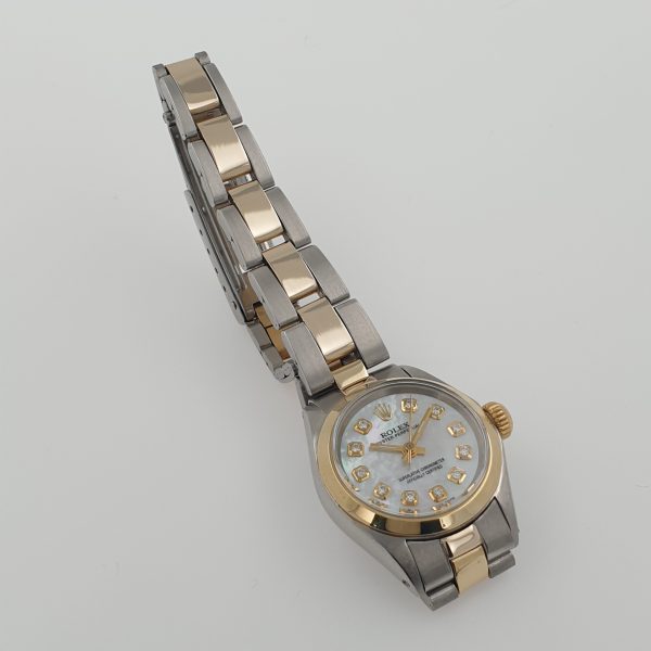 Lady Rolex 26Mm Two Tone Mop Dial Diamonds Oyster Perpetual - Image 5