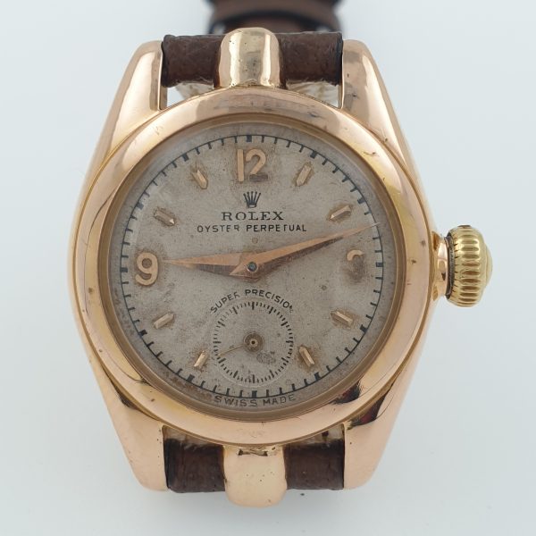 Lady Vintage Rolex Automatic Watch – Rose Gold 18K, Fancy Lugs, Ref. Circa 1940, Elegant Antique Timepiece