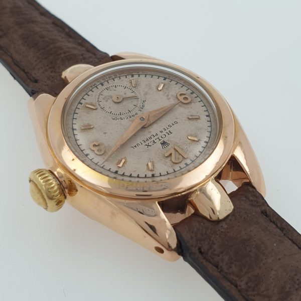 Lady Vintage Rolex Automatic Watch – Rose Gold 18K, Fancy Lugs, Ref. Circa 1940, Elegant Antique Timepiece - Image 6
