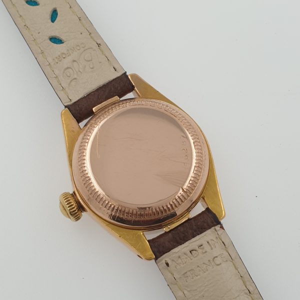 Lady Vintage Rolex Automatic Watch – Rose Gold 18K, Fancy Lugs, Ref. Circa 1940, Elegant Antique Timepiece - Image 7