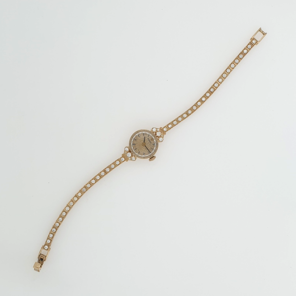 Lady Vintage Rolex Watch 14k Gold Manual Wind With Diamonds Ref. 3546 Circa 1950 - Image 8