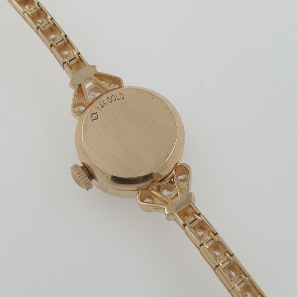 Lady Vintage Rolex Watch 14k Gold Manual Wind With Diamonds Ref. 3546 Circa 1950 - Image 6