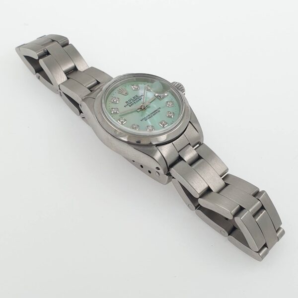 Lady Rolex 26mm Diamonds Oyster Perpetual Datejust Mint Dial Automatic Ref. 6916 - Image 3