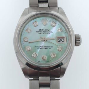 Lady Rolex 26mm Diamonds Oyster Perpetual Datejust Mint Dial Automatic Ref. 6916