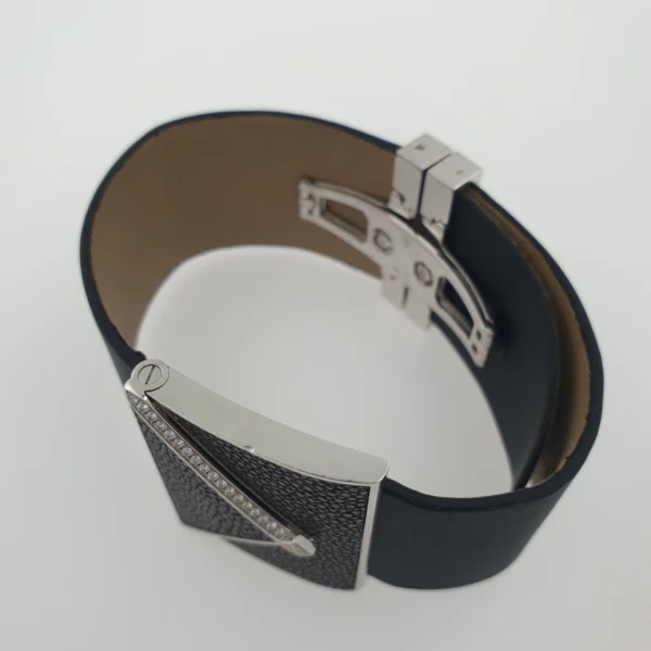 Big Piaget Limelight 18k White Gold Diamond Love Letter Secret Black Satin Strap - Image 9
