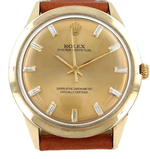 Vintage Rolex 34mm Gold Filled 14k Automatic Diamond Markers Circa 1970