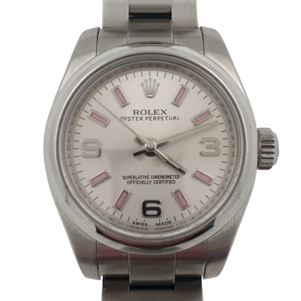 Lady Rolex 26mm Oyster Perpetual Automatic Ref. 176200 Pink Markers Steel