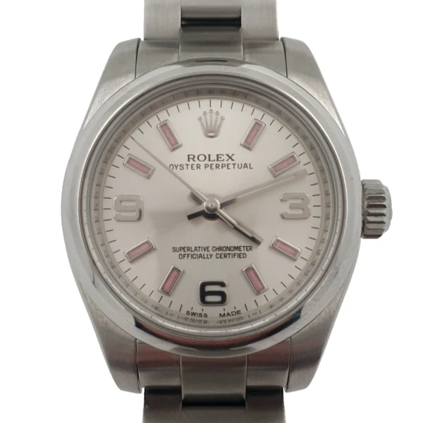 Lady Rolex 26mm Oyster Perpetual Automatic Ref. 176200 Pink Markers Steel