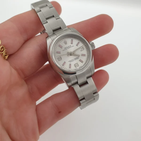 Lady Rolex 26mm Oyster Perpetual Automatic Ref. 176200 Steel Pink Markers - Image 3