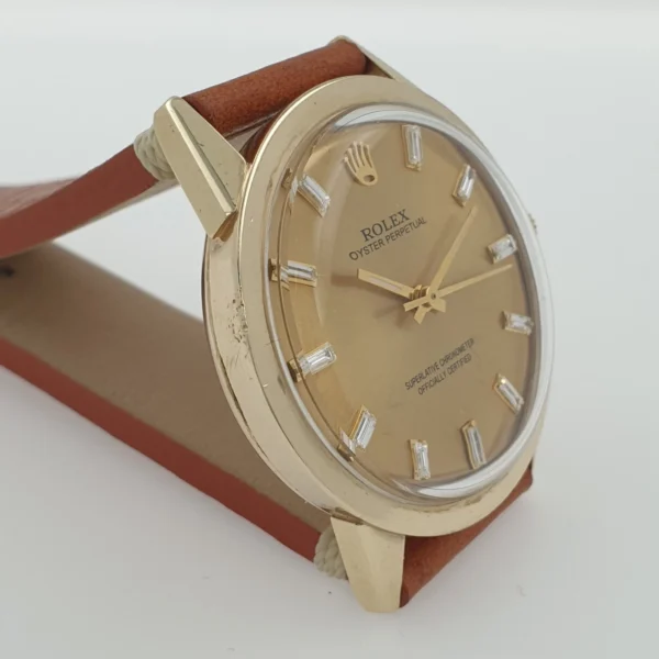 Vintage Rolex 34mm Gold Filled 14k Automatic Diamond Markers Circa 1970 - Image 3