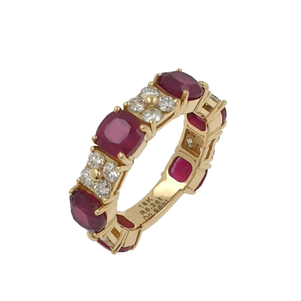 Eternity Band 5.6gr 18k Yellow Gold with Natural Diamonds and Rubies