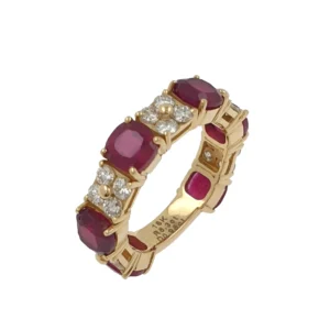 Eternity Band 5.6gr 18k Yellow Gold with Natural Diamonds and Rubies