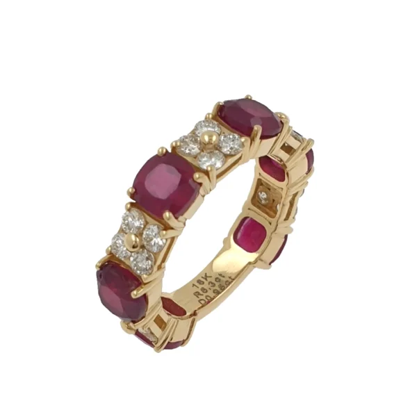 Eternity Band 5.6gr 18k Yellow Gold with Natural Diamonds and Rubies